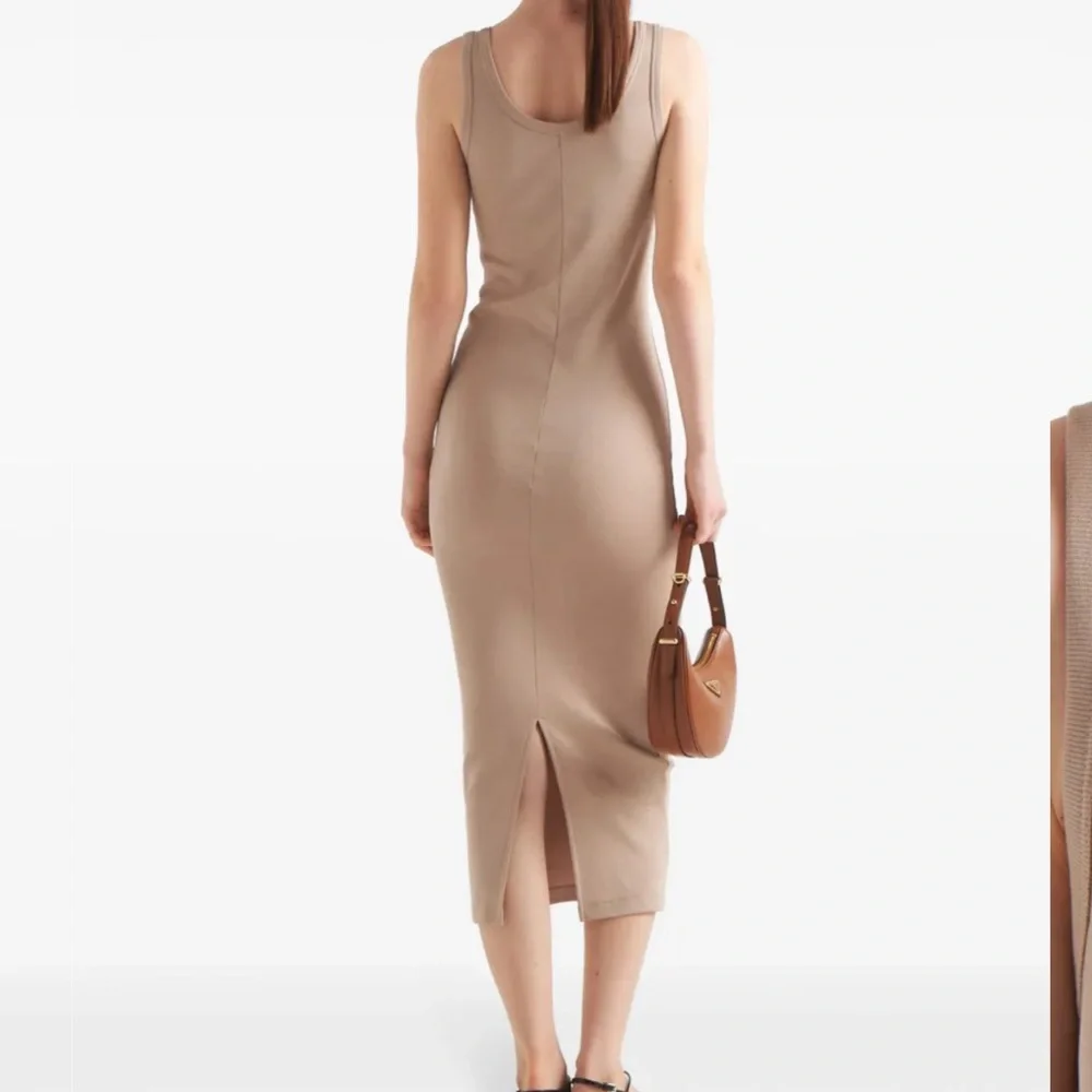 Prada Knit Ribbed Triangle Logo Dress - Picture 2 of 13